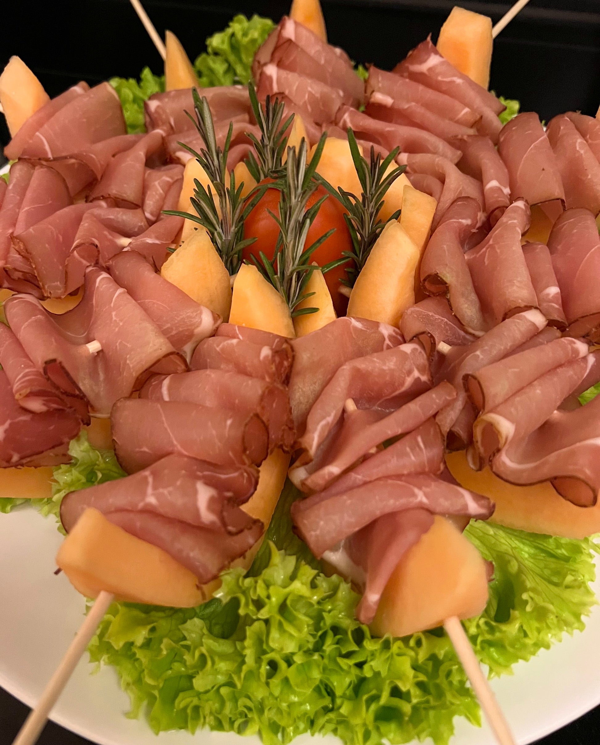 Fingerfood Melone mit Schinken